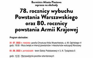 Obchody 78. rocznicy wybuchu Powstania Warszawskiego