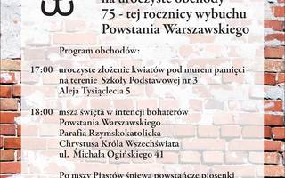 Obchody 75-tej rocznicy wybuchu Powstania Warszawskiego