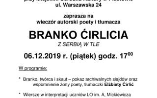 Wieczór autorski Branko Ćirlicia