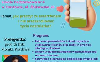 Szkolenie dla Rodziców: ''Jak przeżyć ze smartfonem i nie przeskrollować życia nastolatka?''