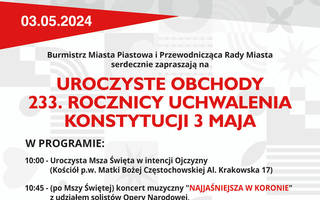 Uroczyste Obchody 233 Rocznicy Uchwalenia Konstytucji 3 Maja